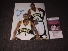Rashard Lewis Signed 8x10 Jsa Seattle Supersonics