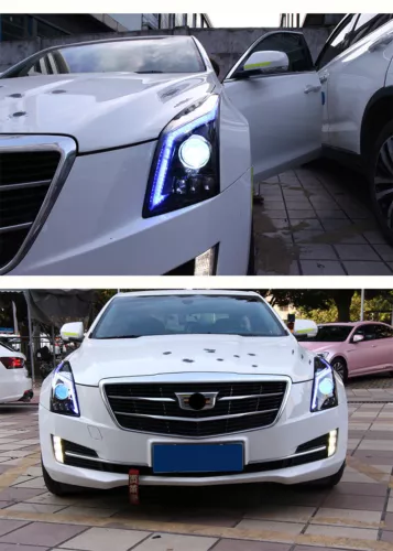 For Cadillac ATS 2014-2018 LED Headlight Assembly LED DRL Sequential Turn Signal - Picture 7 of 8
