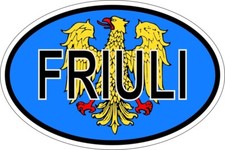 Sticker oval flag vinyl country code italy friuli venezia giulia