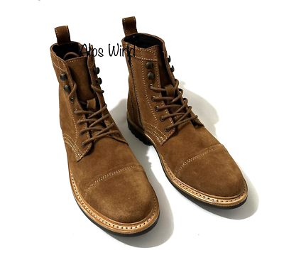 Frye Russell Tan Leather Suede Cap Boots FR41606 Lace Zip Up Mens Sizes NWOB Frye Russell Tan Leather Suede Cap Boots FR41606 Lace Zip Up  main image 3