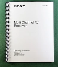 Sony STR-DH720 Instruction Manual:  88 Pages & Protective Covers!