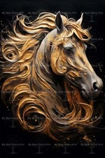 HORSE SURREAL FINE ART PRINT, Magical Animal Decor, Fantasy Mustang Poster Photo