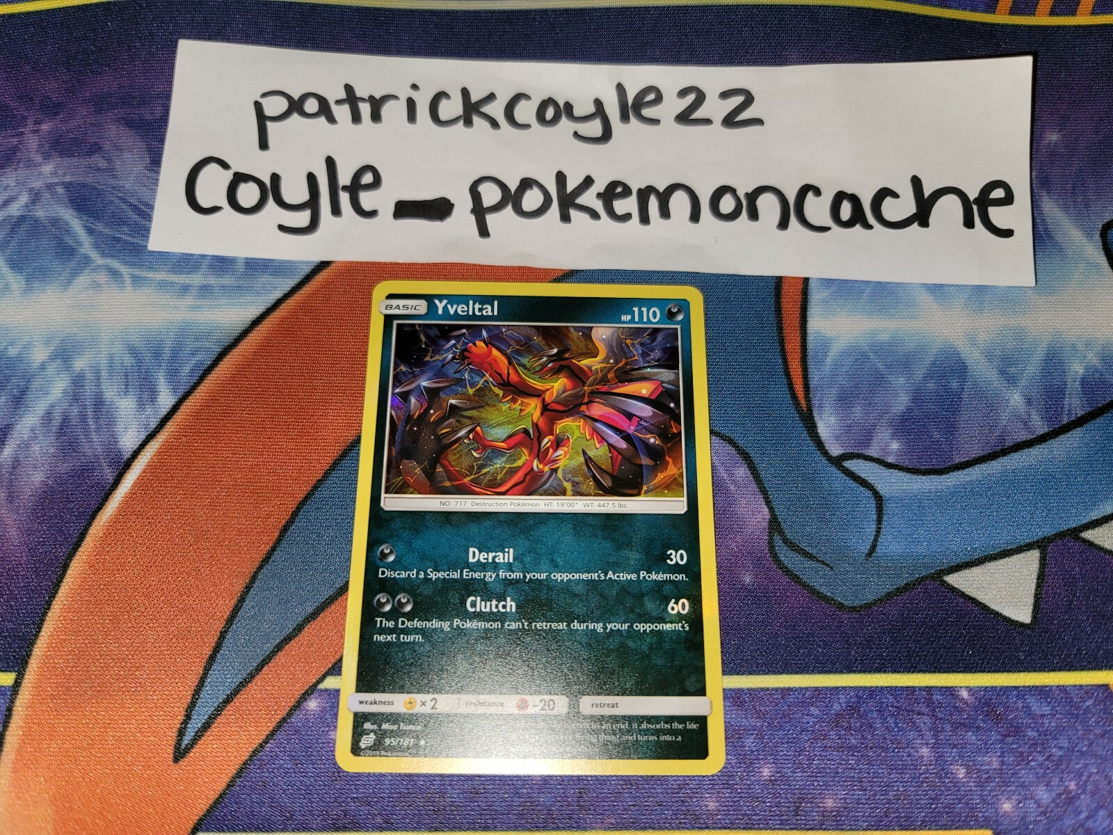 Yveltal Holo Rare Sun & Moon Team Up 95/181 NM