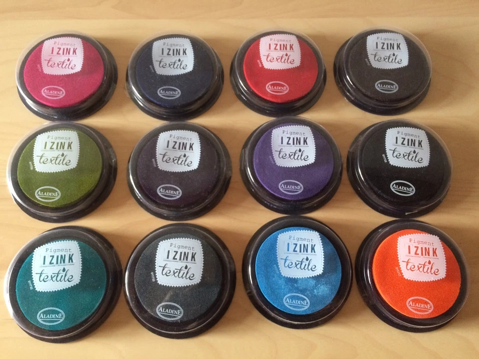 Aladine IZINK Pigment Textil Stempelkissen - 12 Farben zur Auswahl