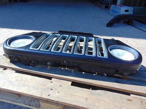 Jeep Wrangler Radiator Grill headlight panel TJ 97-06 Black + chrome trim lights - Picture 10 of 18