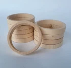 Wooden Flat Bangles, Set of  10, Height 1 cm, - Decoupage / Unpainted
