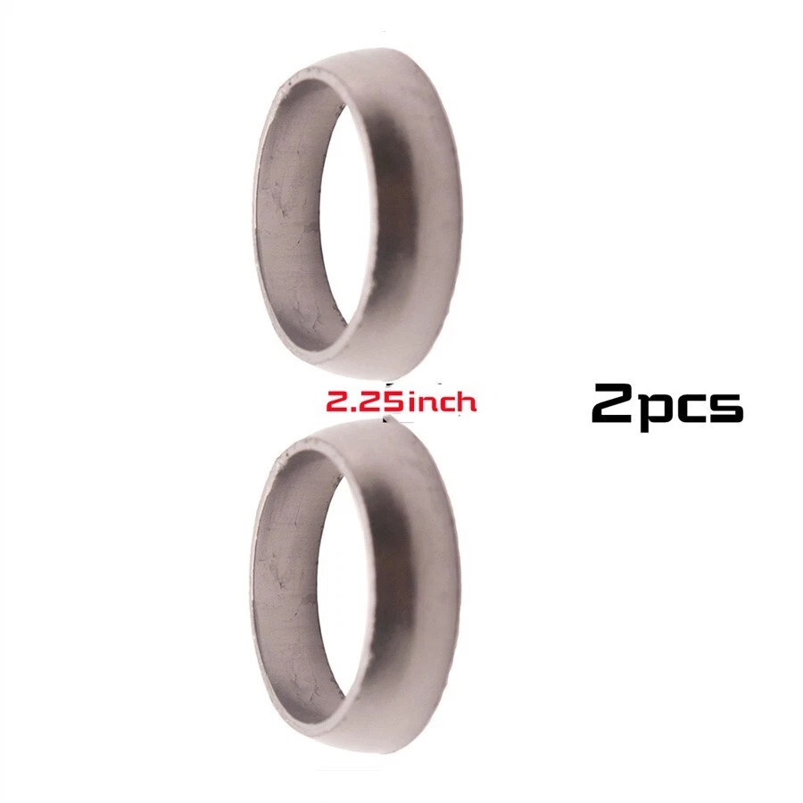 2PC 2.25" Donut Style Graphite Gasket Car Muffler Exhaust Pipe To Manifold Adapt Foto 2 de 4