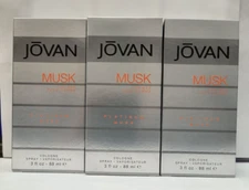 Jovan Musk Platinum By Coty 88 ml / 3 oz  Cologne Spray NIB ( PACK OF 3 )