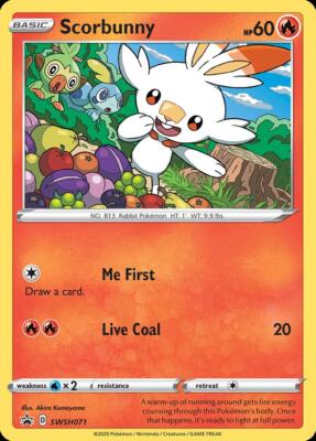 Pokemon Scorbunny (SWSH071/322) SWSH Black Star Promos LP HOLO | eBay