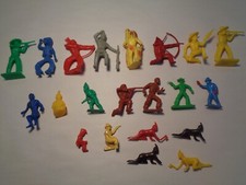 LIDO,MARX,TIM-MEE,MPC TOY PLASTIC COWBOYS,INDIANS,FIGURES.21 FIGURES.