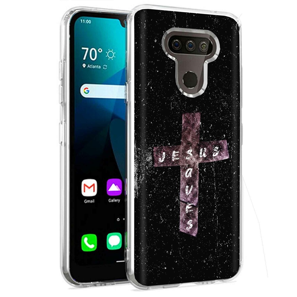 Phone Case for LG Harmony 4,Xpression Plus 3,K40S, Jesus Saves Cross 1 Print