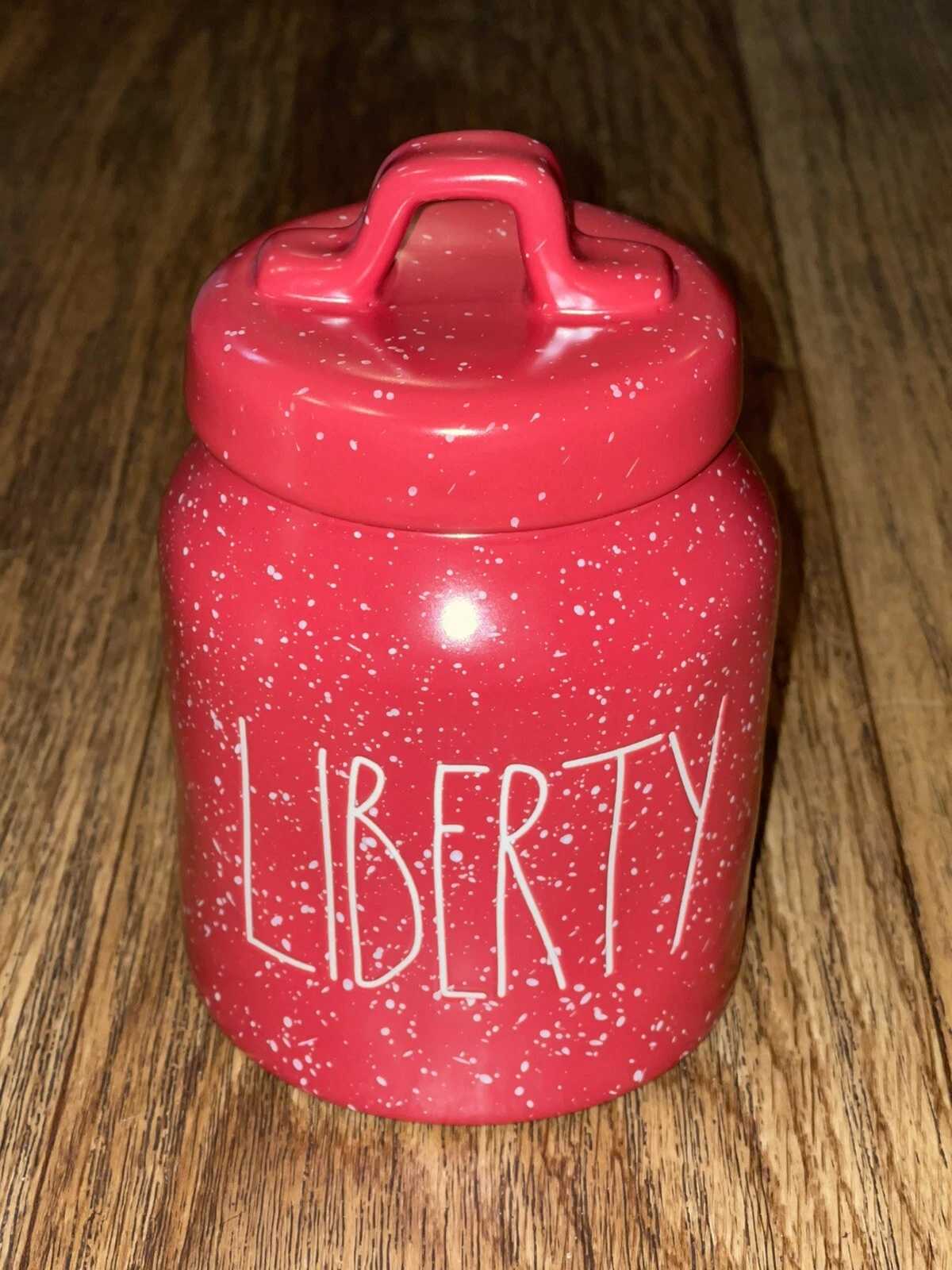 Rae Dunn red Liberty Baby canister NEW