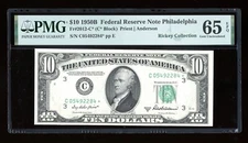 DBR 1950-B $10 Philadelphia Gem STAR Fr. 2012-C* PMG 65 EPQ Serial C05492284*