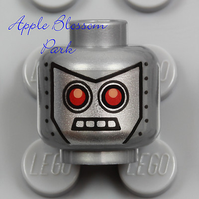 NEW Lego ROBOT MINIFIG GRAY HEAD - Movie Robo Cop Silver Mask Swat