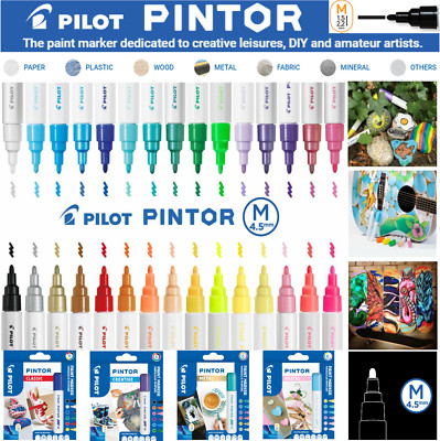 Pilot Pintor Colour Paint Marker Fine & Med in Gold Silber Weiß Schwarz und Sets