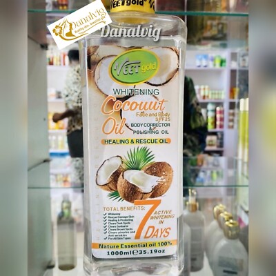 Veet Gold Whitening Coconut Oil Body Corrector & Polishing Oil 1000ml Healing 