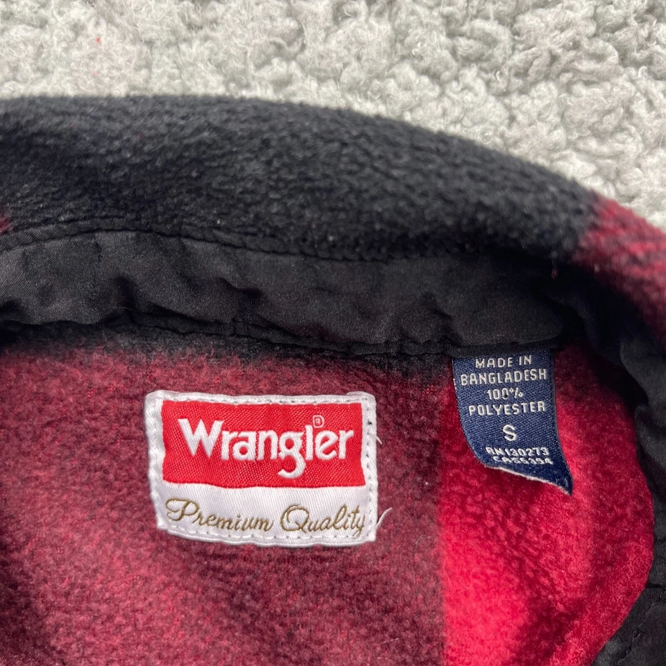 Camisa Wrangler Para Hombres Pequeña Roja Negra Franela Búfalo Cazadora Vellón De Colección Foto 2 de 4