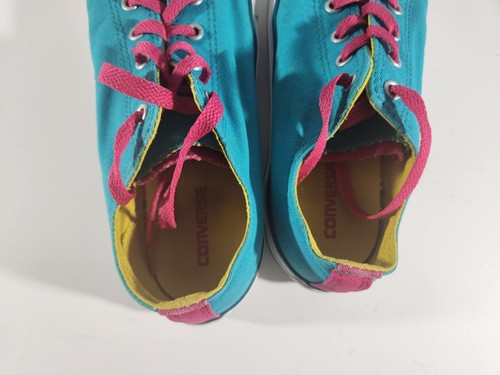Converse All Star Turquoise Aqua Teal And Pink Unisex Mens 6 Womens 8 Sneakers - Picture 11 of 14