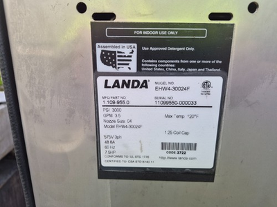 #ad LANDA Heated Pressure Washer Model No. EHW4 30024F 3000PSI Max Temp 120F $2500.00