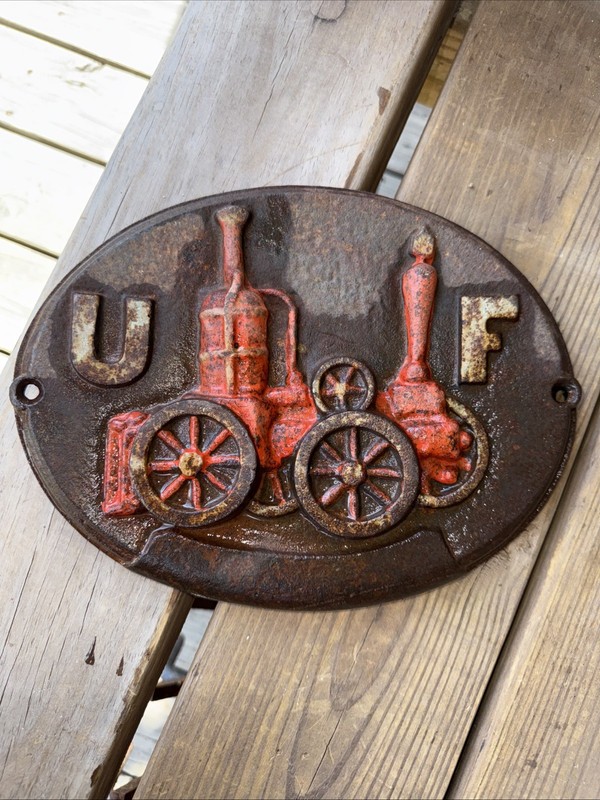 Vintage 1960s Union Fire Insurance Cast Metal Sign
