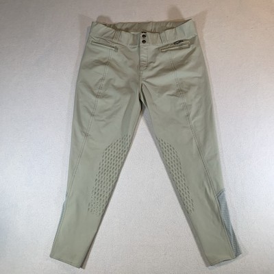 Kerrits Equestrian Riding Pants Women s Large Beige Gray Horse Riding Breeches