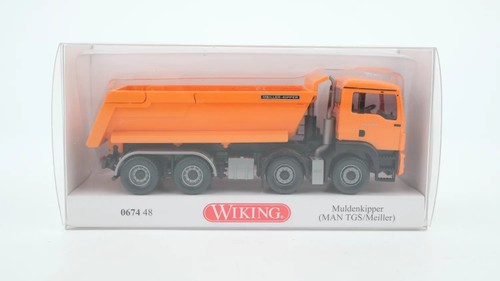 Camión volquete Wiking H0 1/87 067448 MAN TGS Euro 6 Meiller - naranja - NUEVO EMBALAJE ORIGINAL | Condition: Gebraucht