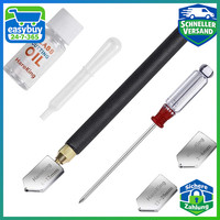 Glasschneider 2-20Mm Schneidkopf Hartmetallspitze Mit 15Ml SchneidöL FüR Dickes