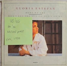 Gloria Estefan Here We Are Vinyl Record 7" VG/VG 655473 1989