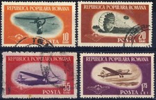 ROMANIA 1953 CIVIL  AVIATION, PLANES, AIR SHOW SKY DIVING, used @