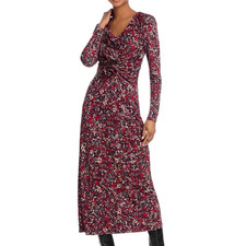 Farm Rio Chelsea Plunge Neck Rose Detail Floral Midi Dress NWT Size Extra Small