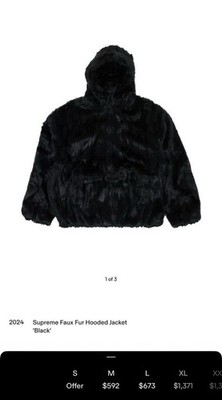 Supreme Faux Fur Black Hooded Jacket Xl Mens | eBay