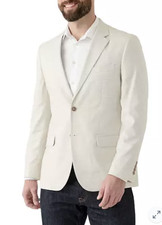 Nautica Mens Modern fit Sport Coat Blazer 38 S Beige Solid