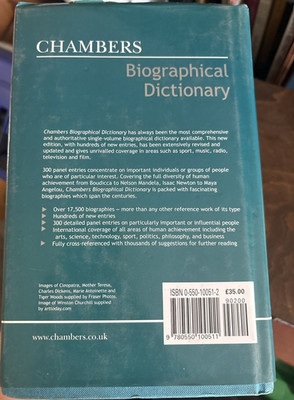 Chambers Biographical Dictionary New Edition Hardcover 2002 Biographical Ref