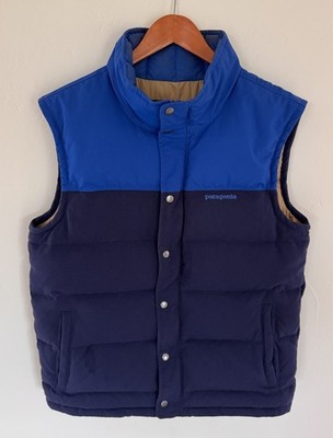 Patagonia Bivy Goose Down Vest Men's Medium Blue Full Zip Puffer 600-Fill 27585
