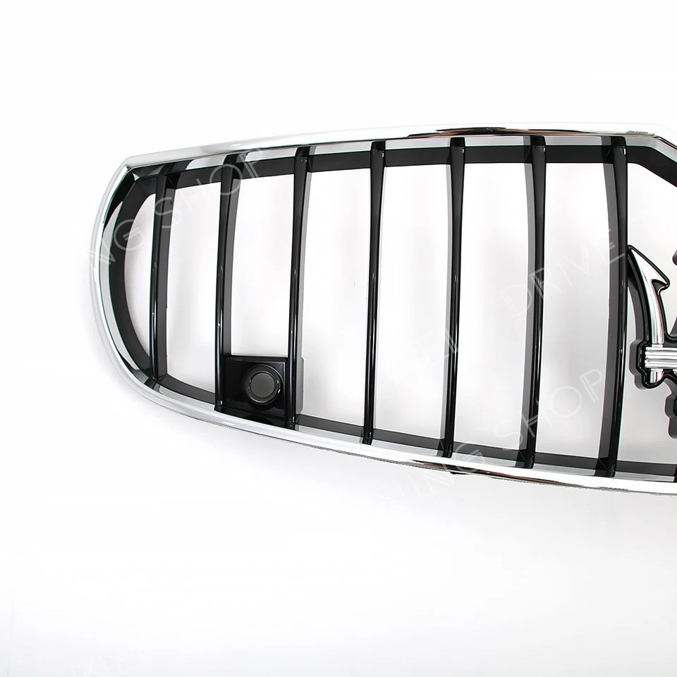 For Maserati Quattroporte 2013-16 Sport GTS SQ4 Chrome Black Front Bumper Grille - Image 4 of 4