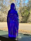 VTG Fenton Carnival Glass Wise Man Nativity 6”  Figurine Cobalt Blue Iridescent