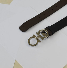 Ferragamo Reversible/adjustable belt 120cm silver-toned Gancini Belt buckle Men
