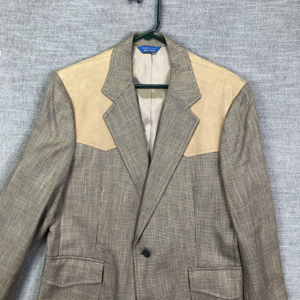 Vintage Pendleton Blazer Mens 42 Long Western Wool Suede Yoke Jacket USA 80s - Image 3 of 4