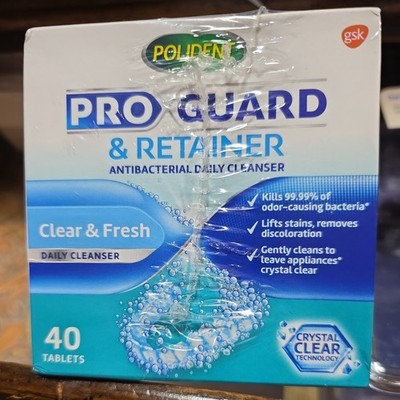 Lot x3 : Polident Pro Guard & Retainer Antibacterial Daily Cleanser 40 Tablets