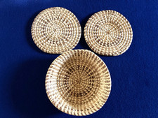 VTG Gullah LowHand WovenBasket & Trivets Pine Needles Sweet Grass