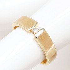 Spannring 8 Karat 333 Gold Gelbgold Brillant Solitär Damenring 2,23 g Gr. 54