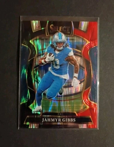 Jahmyr Gibbs 2025 Panini Select Red &amp; Black Shock Prizm #71 Detroit Lions