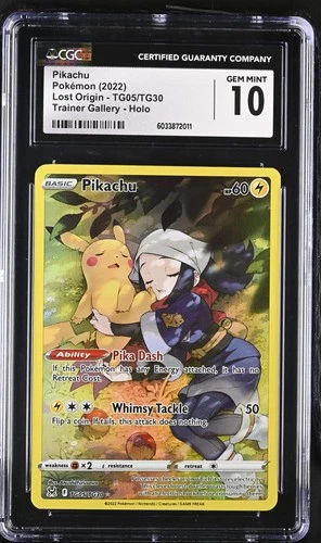 Pikachu TG05/TG30 Swsh11: Lost Origin Trainer Gallery Holo CGC 10