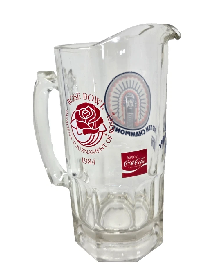 University of Illinois Rose Bowl Big 10 Ten Champions Glass Pitcher Beer Chief - Image 4 of 4