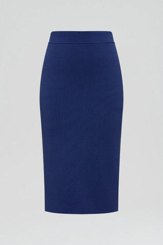 SCANLAN THEODORE SKIRT ROYAL BLUE CREPE KNIT SLIT BACK MIDI PENCIL SMALL $450 - Picture 2 of 22