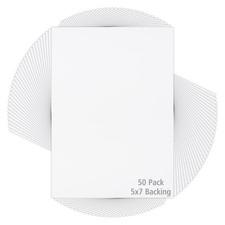 Mat Board Center, 50 Pack 5x7 White Backing Matte Boards, 4-ply Thickness, for A