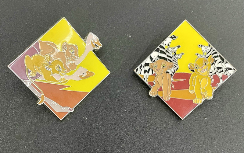 Disney The Lion King Simba & Nala Dangle Character Pin Set Lot of 2 - Disney