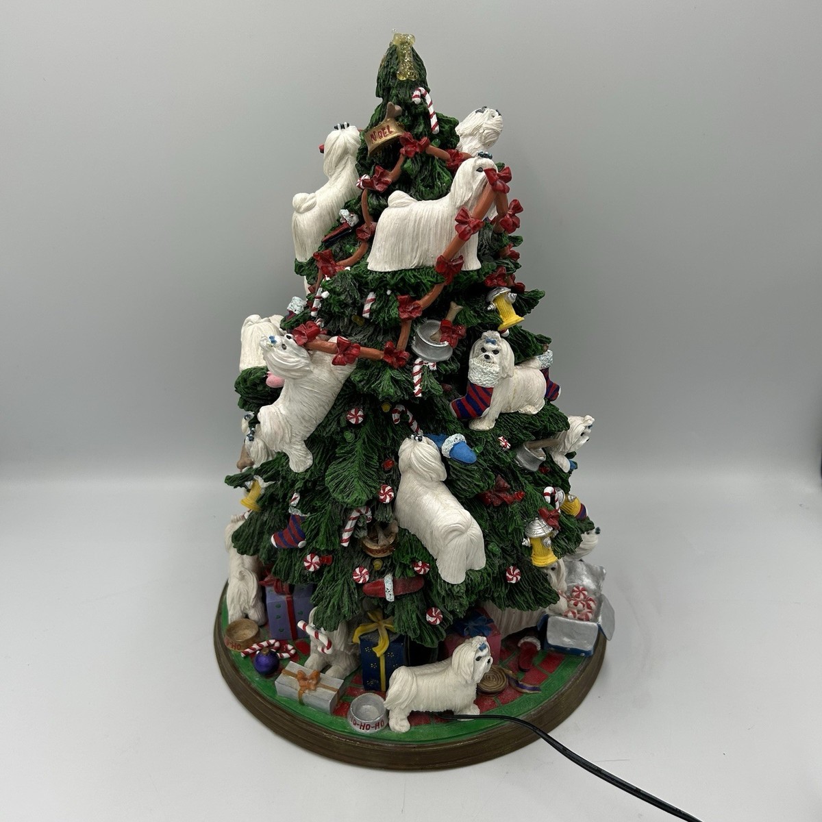 Danbury Mint Maltese Dog Lighted Christmas Tree Rare Dog Works | eBay