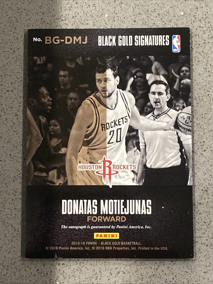 2015 Black Gold Signatures /99 DONATAS MOTIEJUNAS sweet GOLD AUTOGRAPH Auto!!!! - Image 2 of 2