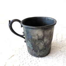 Vintage Child's Size Quadruple Plate Silver Plated Etched Cup